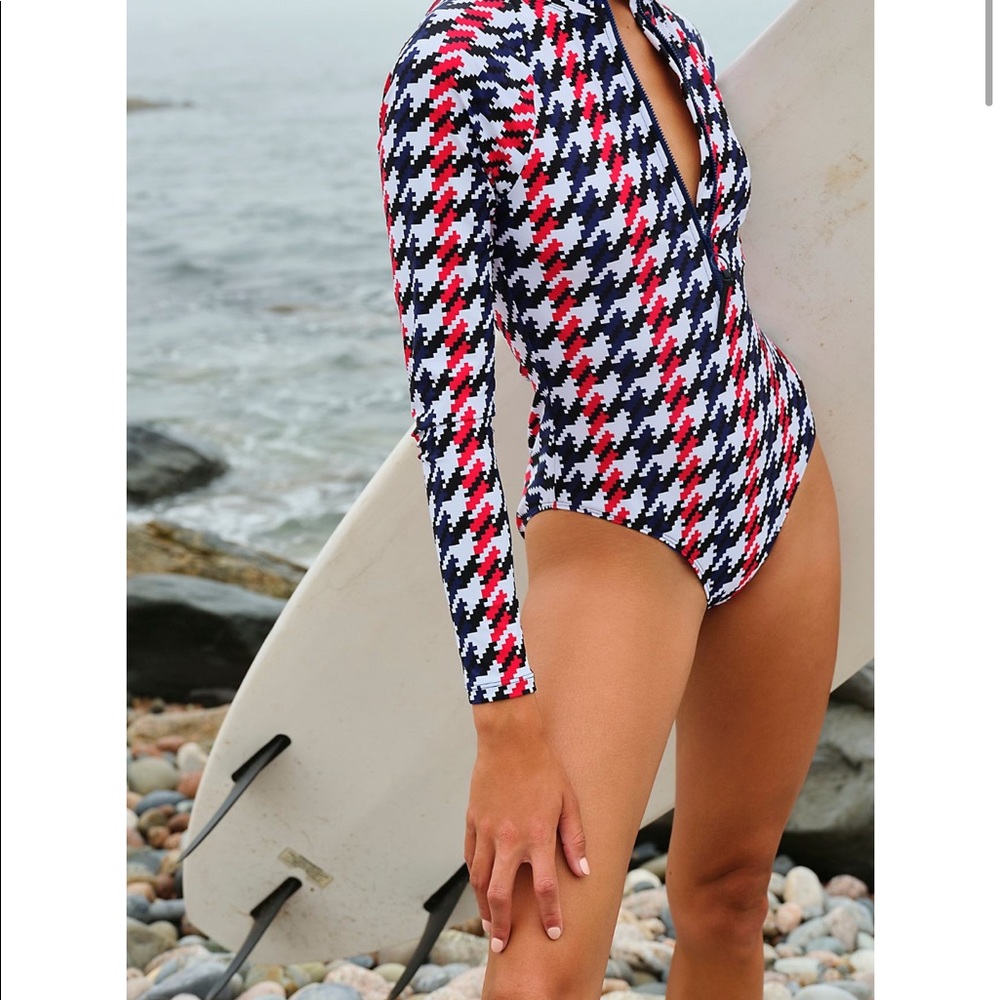 Perfect Moment houndstooth-print surf wetsuit NWT